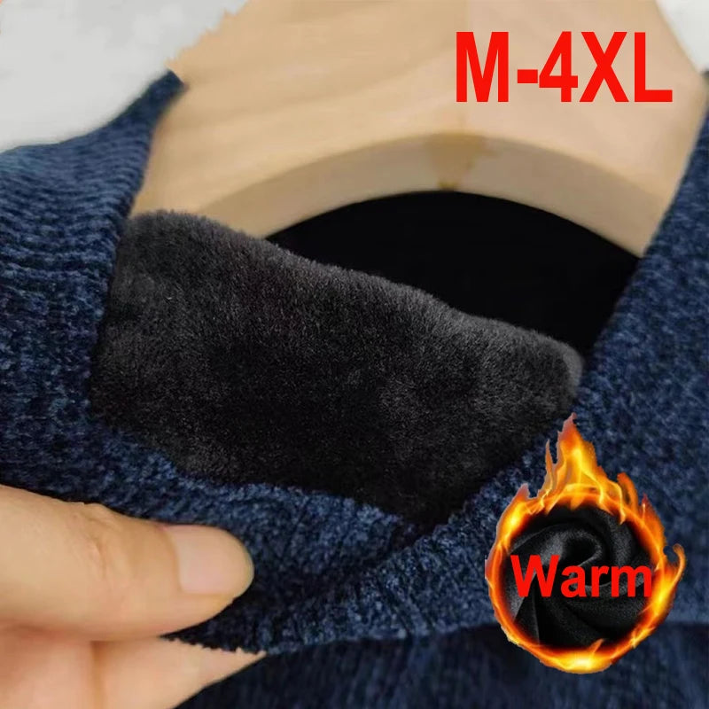 Hot Sale Cashmere Men's Sweater O-Neck Knitted Jumpers Long Sleeve Male Pullover  Soft Warm Woolen Fashion Clothing Big Size