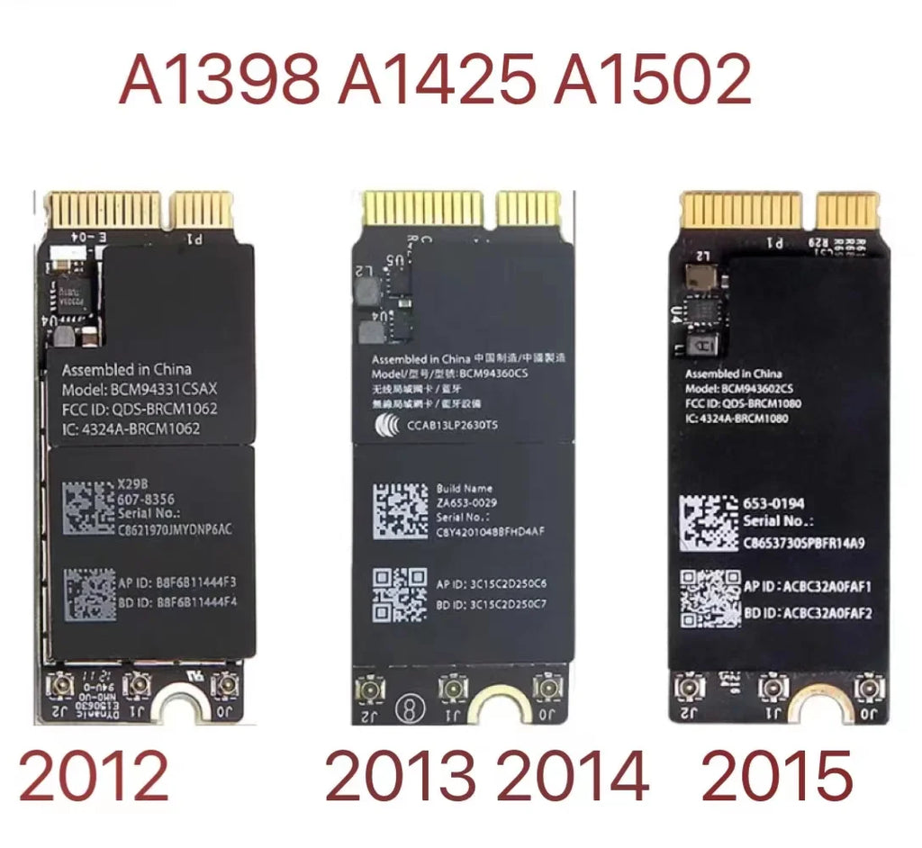 Original Wifi Airport Card For Macbook Pro Retina 13" 15" A1398 A1425 A1502 BCM943602CS Wifi Card 2012 2013 2014 2015 Years
