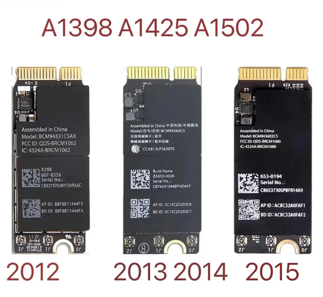 Original Wifi Airport Card For Macbook Pro Retina 13" 15" A1398 A1425 A1502 BCM943602CS Wifi Card 2012 2013 2014 2015 Years