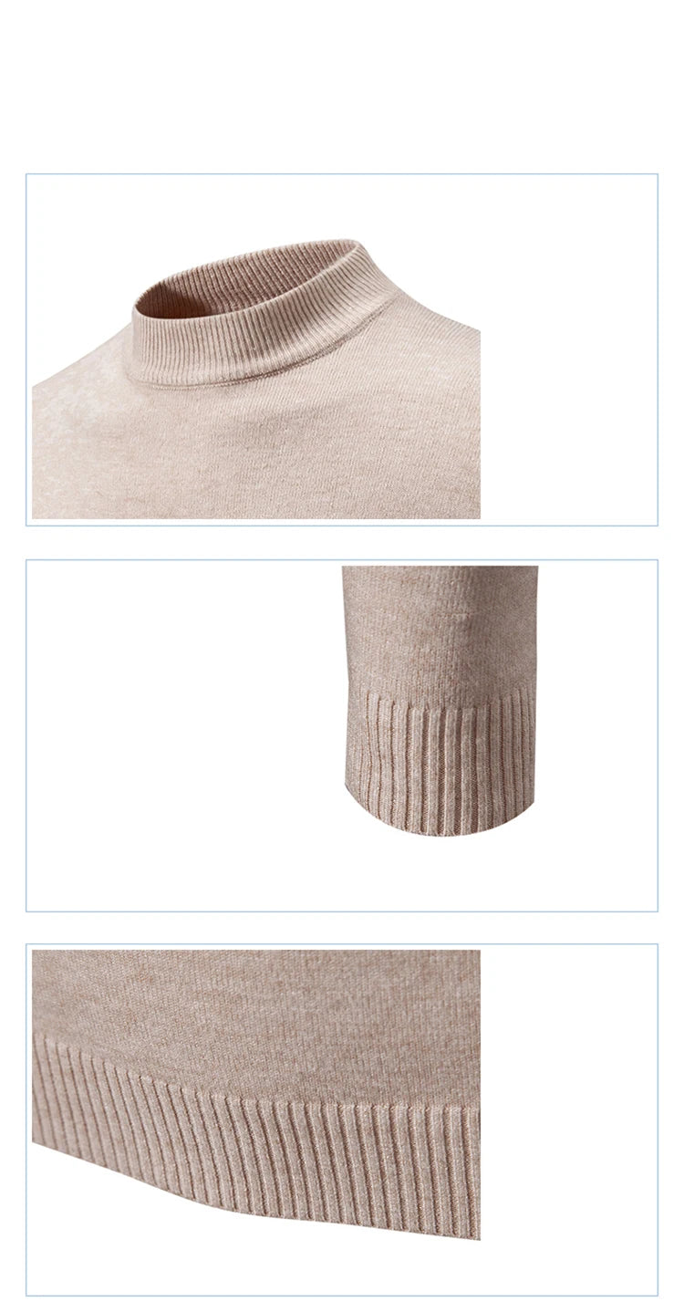 New Autumn Winter Designer Fashion Half Turtleneck Knitted Sweater High Quality Mens Casual Solid Color Warm Women Sweaters