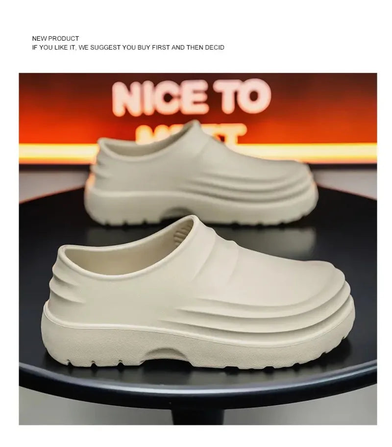 Men's Chef Shoes Summer Spring and Autumn Slippers Men Kitchen Shoes Couple Waterproof Shoes Women Chef Shoes EVA Man Sandals