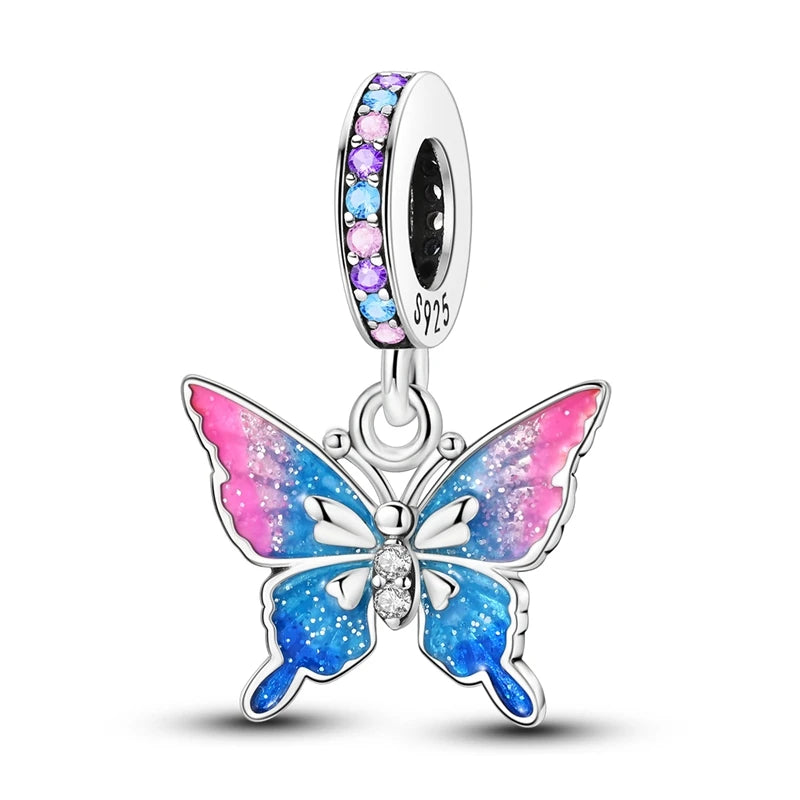 New Original Charm Beads 925 Sterling Silver Butterfly Hot Air Balloon Dangle For Bracelet Women Girl Fine DIY Jewelry Gift