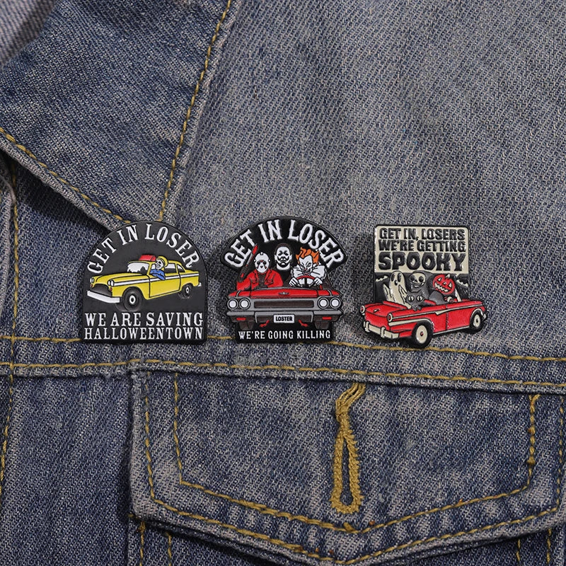 Cartoon Cool Sports Car Lapel Pin Science Fiction Film Badges Brooches For Clothing Cool Men Women Enamel Fashion Accessories