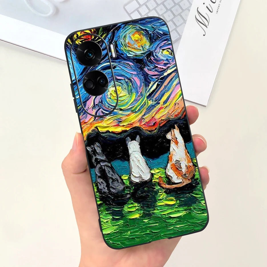 For Honor 90 Lite Case CRT-NX1 Cute Cartoon Cover Shockproof Soft Silicone Phone Case For Honor 90 Pro Honor90 Lite Fundas Coque