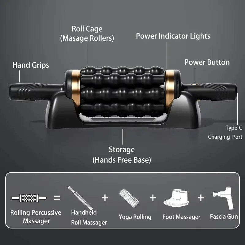 2026 New Arrival Hand Held Massager for Muscles Rolling Percussive Massager Powered Muscle Roller Massager Whole Body Relief