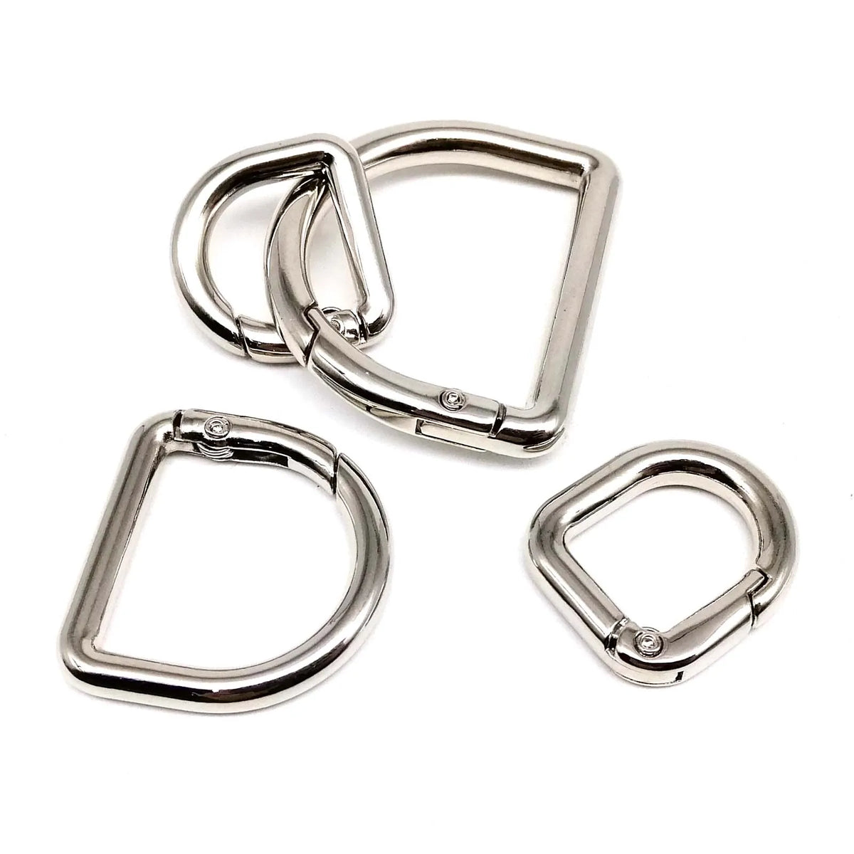 HZYUEGOU D Shape Type Spring Ring Openable Leather Bag Handbag Strap Buckle Connect Keyring Dog Chain Snap Clasp Clip Carabiner