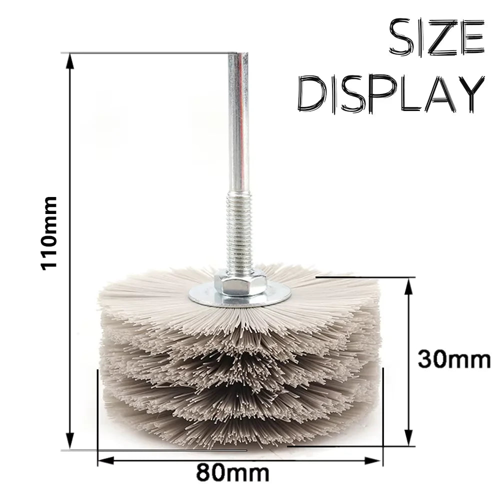 80mm Nylon Abrasive Wire Grinding Head Wheel Brush Electric Drill Polishing Brush for Metal Deburring Woodworking Grinding Brush