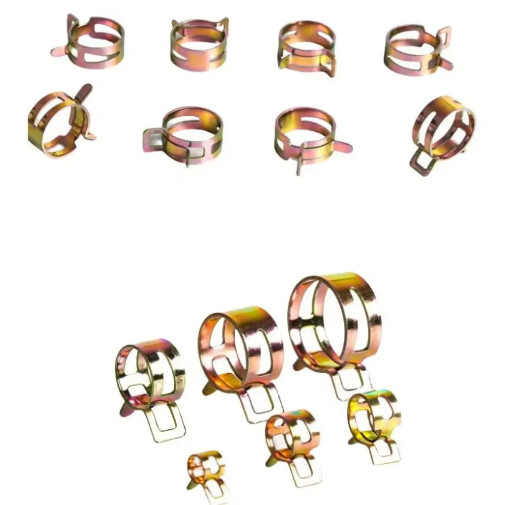 50 Pcs Spring Clip Fasteners 5mm-9mm Fuel Water Line Hose Pipe Air Tube Clamps Universal Tube Fastener for Home Auto Repair
