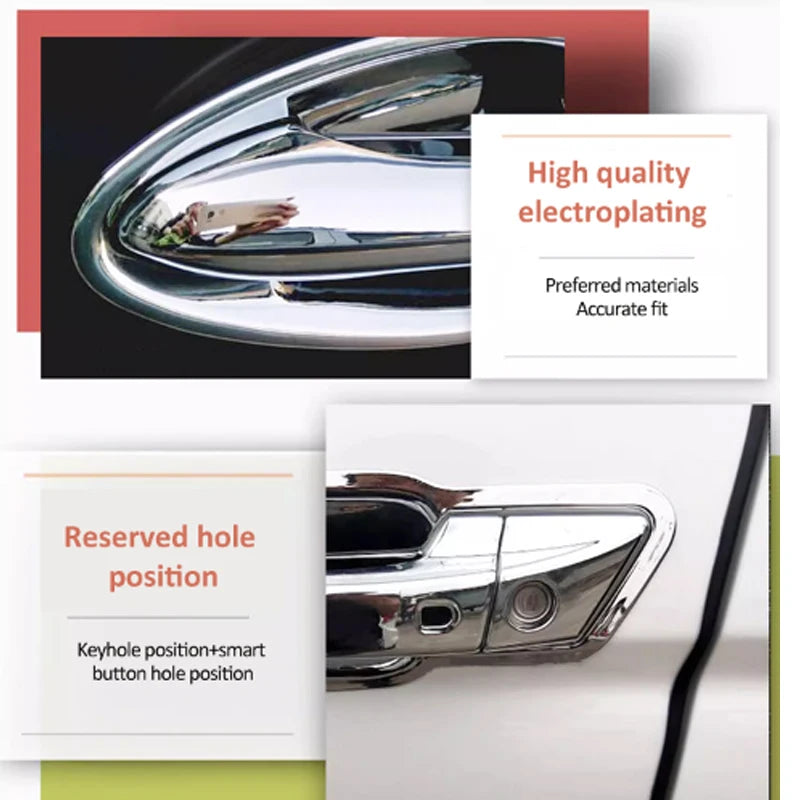 Car Door Handle Covers For Renault Megane II MK2 2003~2007 2008 Imitation Carbon Fiber Or Chrome Door Auto Stickers Accessories