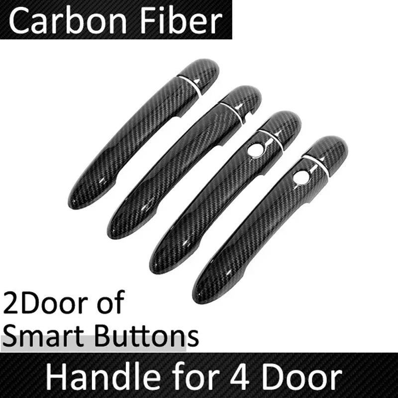 Car Door Handle Covers For Renault Megane II MK2 2003~2007 2008 Imitation Carbon Fiber Or Chrome Door Auto Stickers Accessories