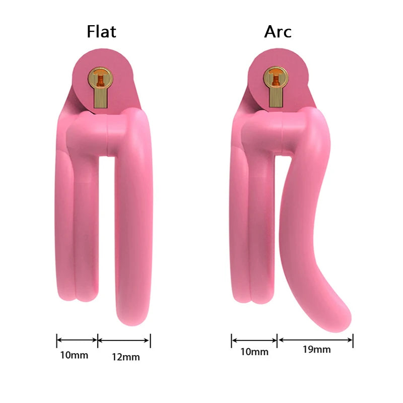 New Male Pink Flat Cage 3D Printed Abstinence Anti-Escape Chastity Device Arc/Flat Two Styles Sissy Hidden Underbelly Cock Sexy