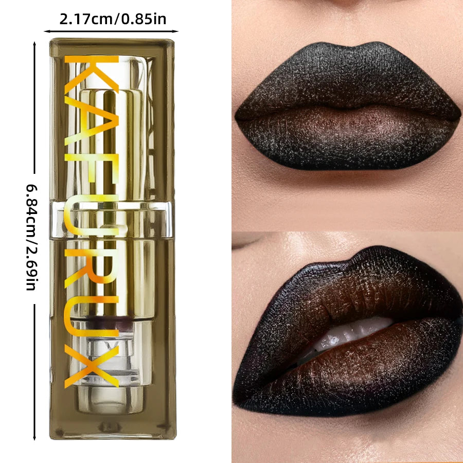 1pc Two Tone Chocolate Color Lipstick Waterproof Glitter&Matte Lip Tint Red Sexy Lips Makeup High Pigmented Lip Liner Cosmetics