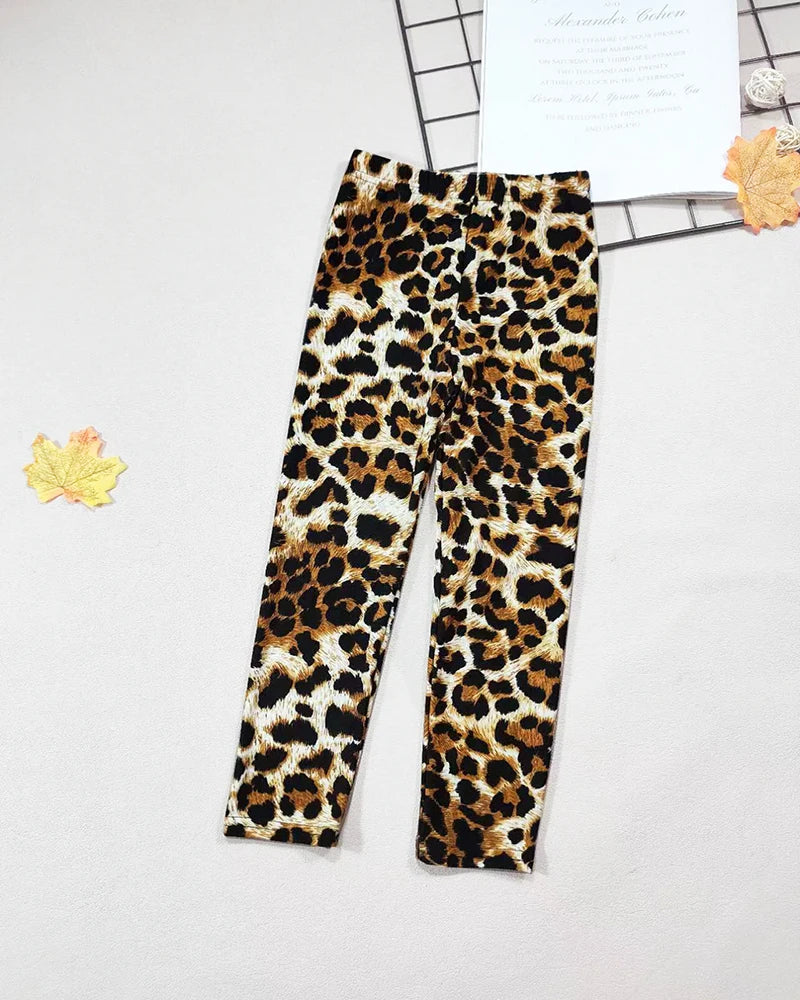 Girls' Leggings Fashion Cartoon Tight Pants Spring and Autumn Baby Girls Slim Fit Flower Leggings Summer Children's Pants