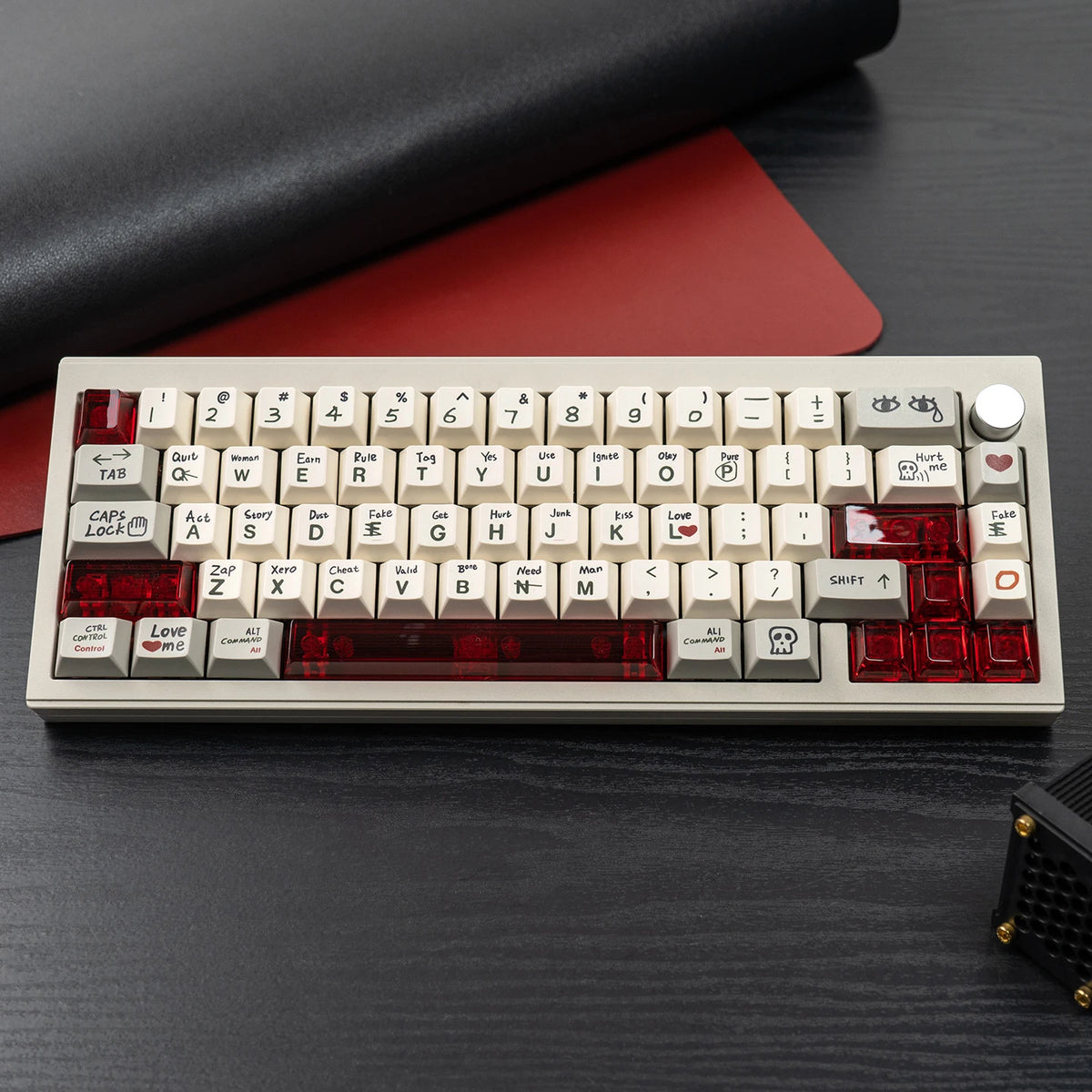 Red Transparent Keycap 10 Key Cherry Profile PC Keycap Space Bar 6.25U ESC Enter Shift Key Custom Keycap for Mechanical Keyboard