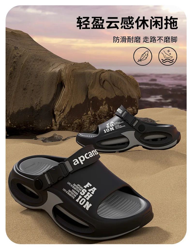 Men Fashion Sport Slippers Indoor Outdoor Sandals Beach Flip Flop Thick Sole Male Slides Summer Non-Slip Men Shower Slippers