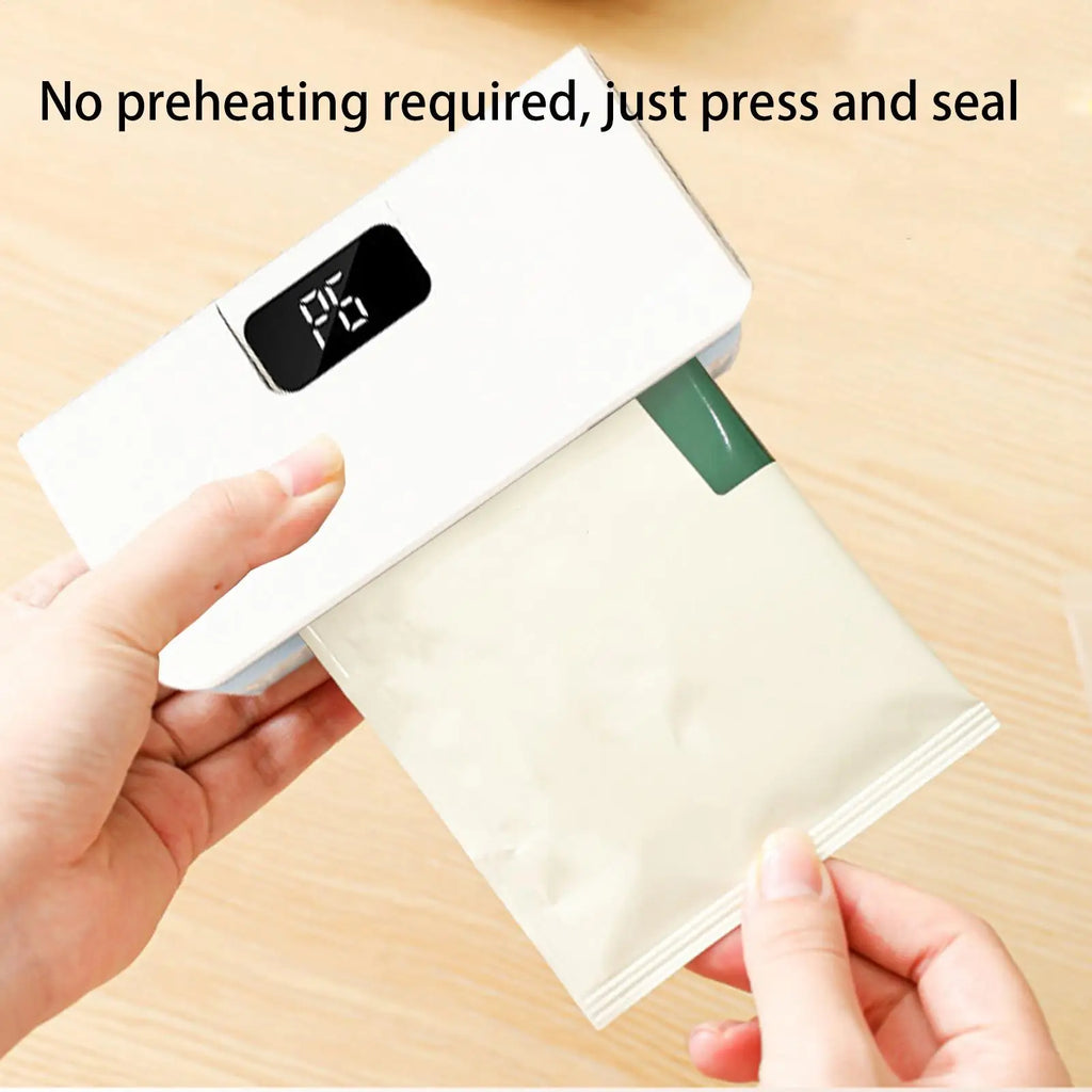 Multipurpose Small Bag Sealer 2 In 1 Chip Bag Sealer&Cutter Vacuum Sealer Fridge Magnet 6 Speed Intelligent Temperature Control