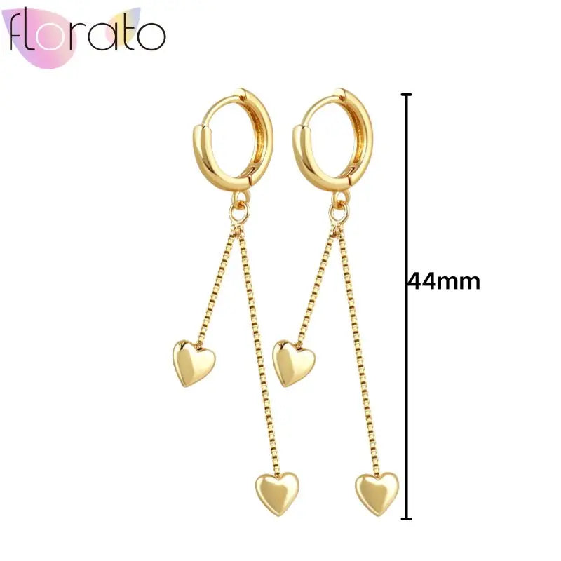 925 Sterling Silver Ear Buckle Retro Metal Heart Pendant Hoop Earrings for Women CZ Huggie Earrings Fashion Females Jewelry