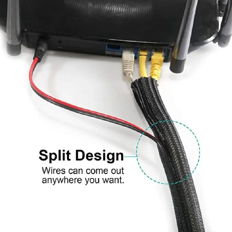 Braided Cable Sleeve 1m/3m/5m Pet Nylon Wrap for Desk PC TV Wire Protector Braided Wire Cover Casing Cable Organizer