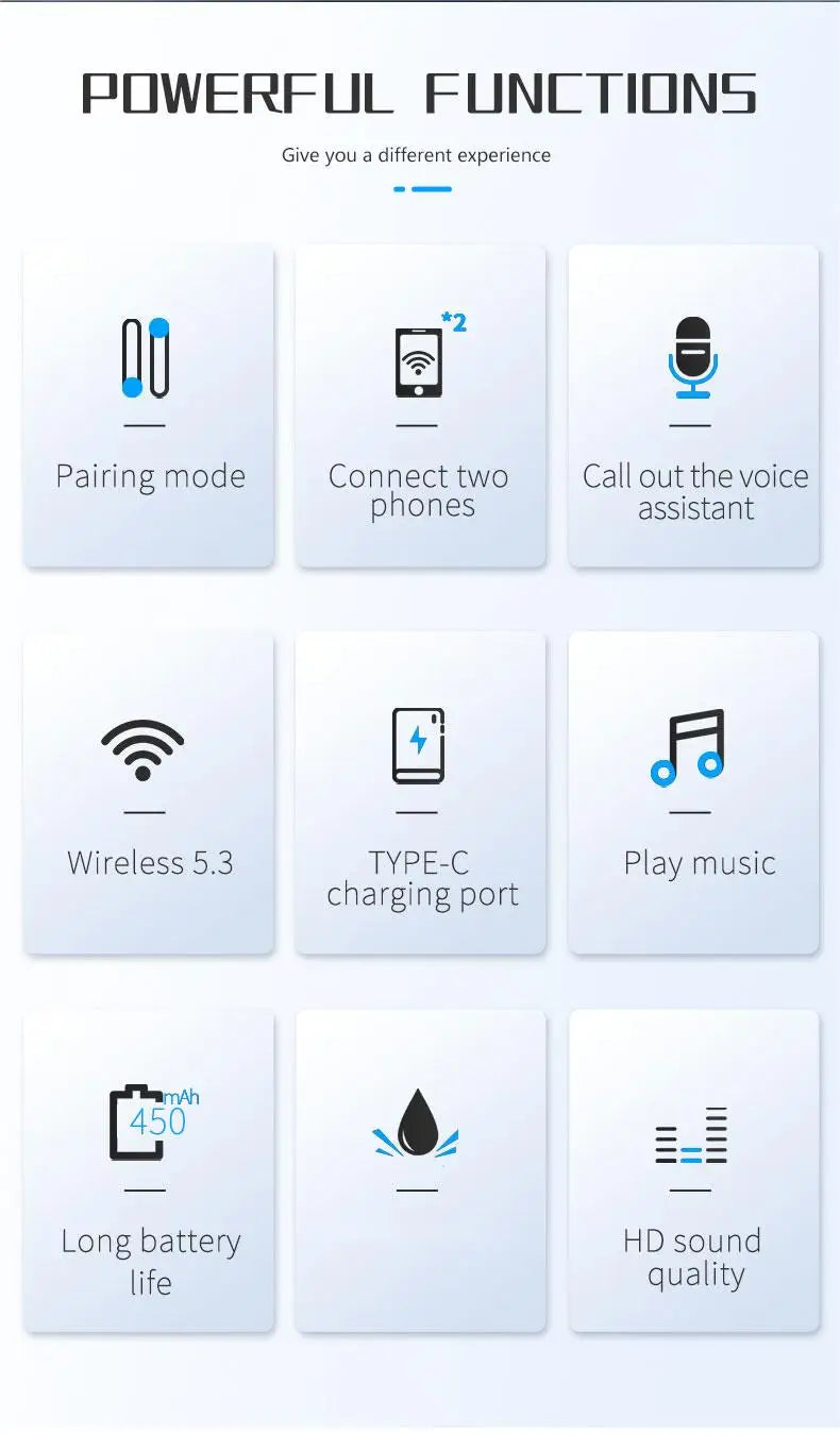 Bluetooth 5.3 Helmet Headset Wireless Hands-free Call Phone Kit Motorcycle Waterproof Earphone Music Player Speaker Moto