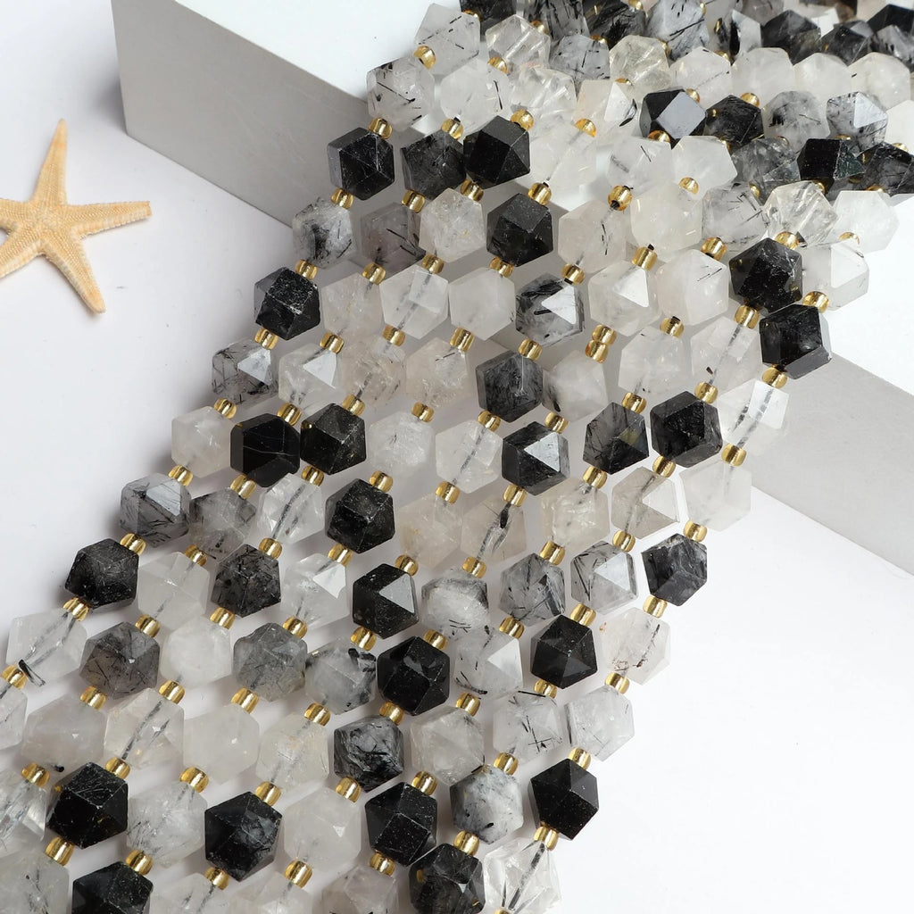 New 10MM Faceted Natural Stone Amazonite Tiger Eye Crystal Octagonal Beads DIY Jewelry Making Bracelet Necklace Wholesale