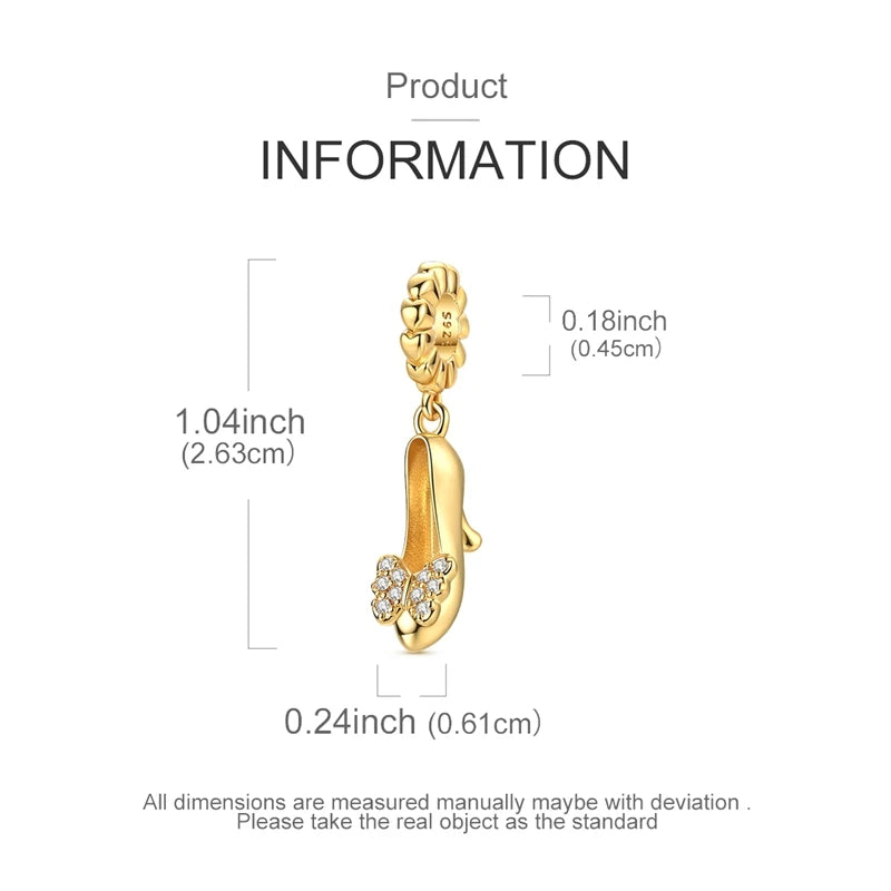 Original 925 Sterling Silver Charm Bead Golden Series Zircon Pendant Fit Original Bracelet Necklace For Women DIY Jewelry Gift