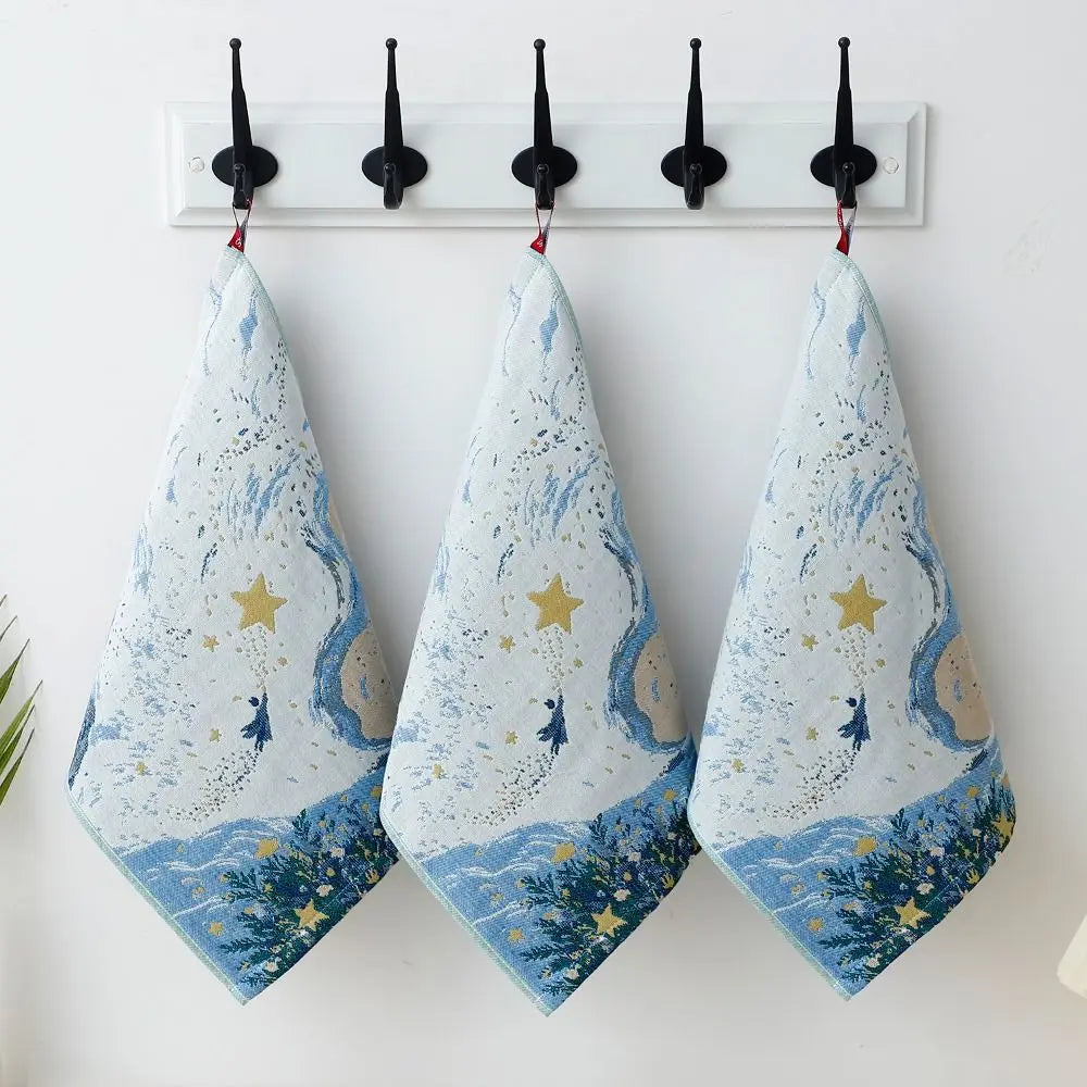 Cute 34x40cm Large Hand Towel 4 Layer Cotton Gauze Decorative Kitchen Towel Quick Dry Tea Towel Children Kids