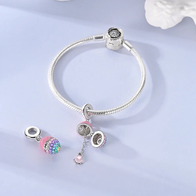 New Original Charm Beads 925 Sterling Silver Butterfly Hot Air Balloon Dangle For Bracelet Women Girl Fine DIY Jewelry Gift