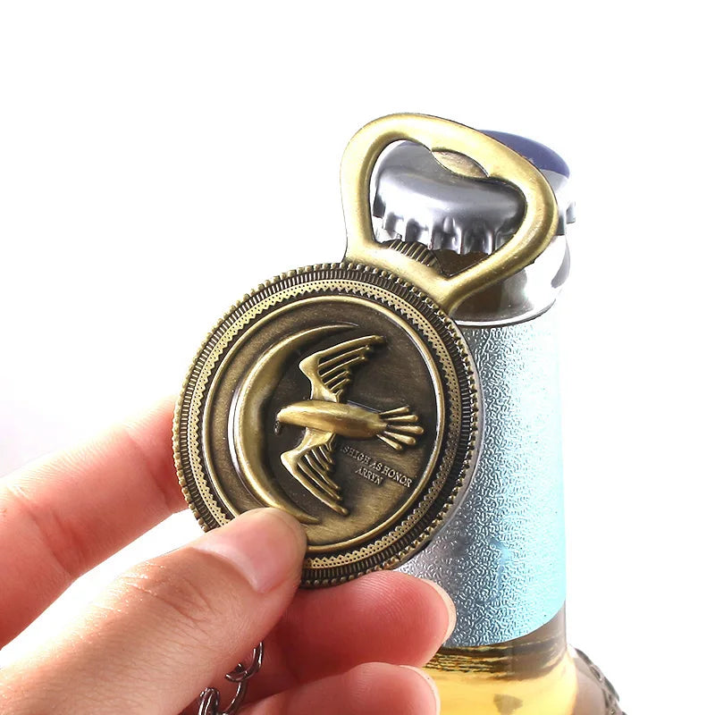 Classic Movie Dragon Shape Keychain Wolf Head Pendant Fashion Trend Bottle Opener Keyring for Fan Collectible Accessories