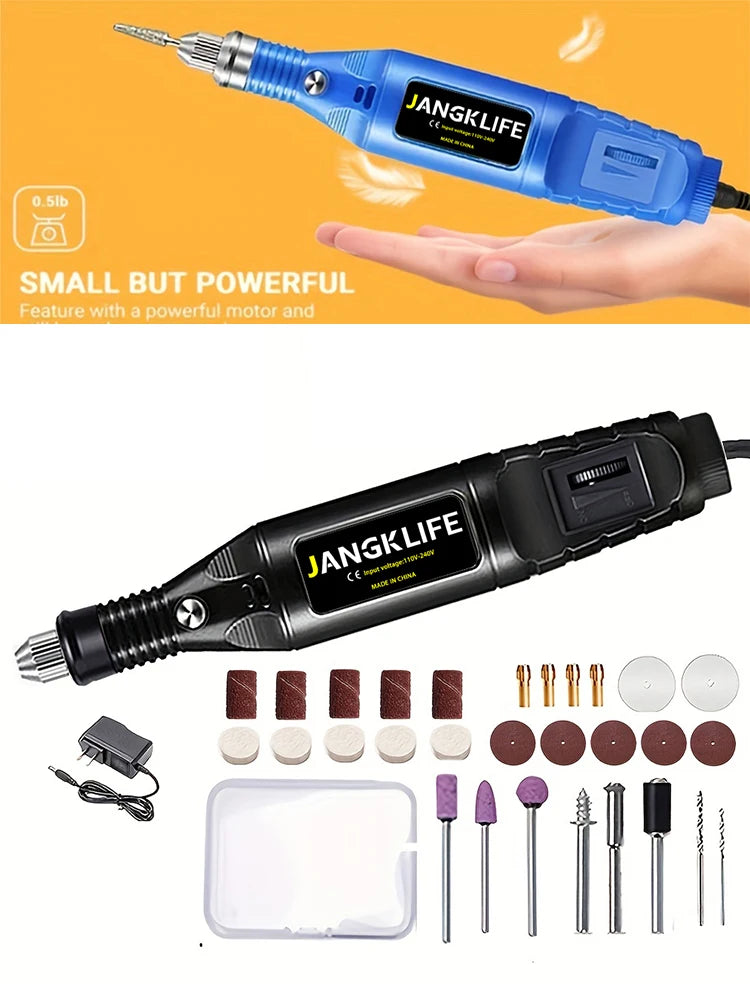 JANGKLIFE 9V Mini Drill Electric Carving Pen Variable Speed Rotary Tools Kit Engraver for Grinding Polishing