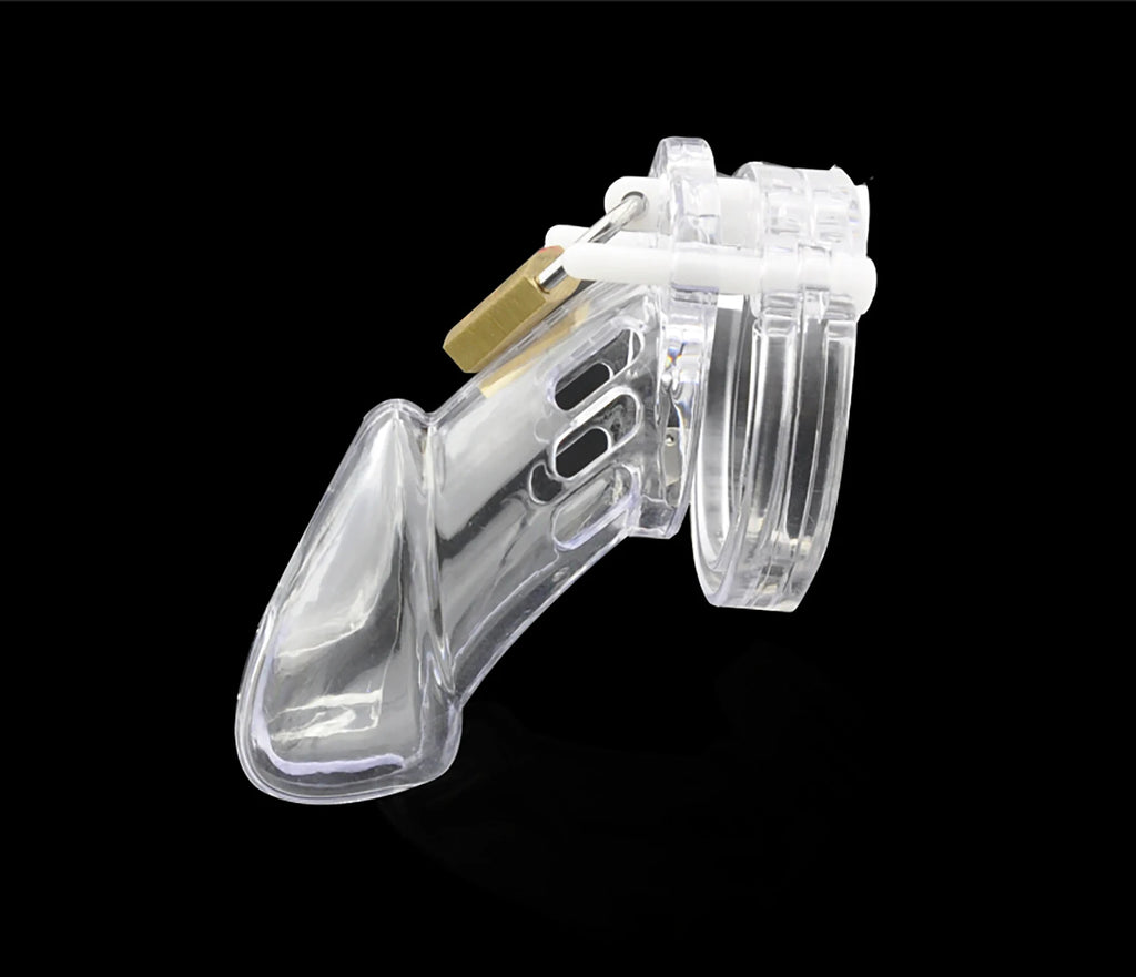 Plastic Urethra Chastity Lock with 5 Snap Ring Penis Bondage Adult Men's Chastity Cage Cock Restriction BDSM Abstainer Sextoys