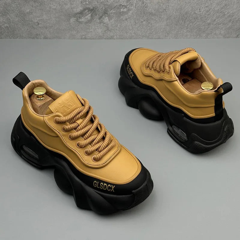 Designer Style Men Shoes 2025 Autumn Fashion Comfortable Men's Thick Platform Sneakers Casual Shoes Sports Trainers Tenis