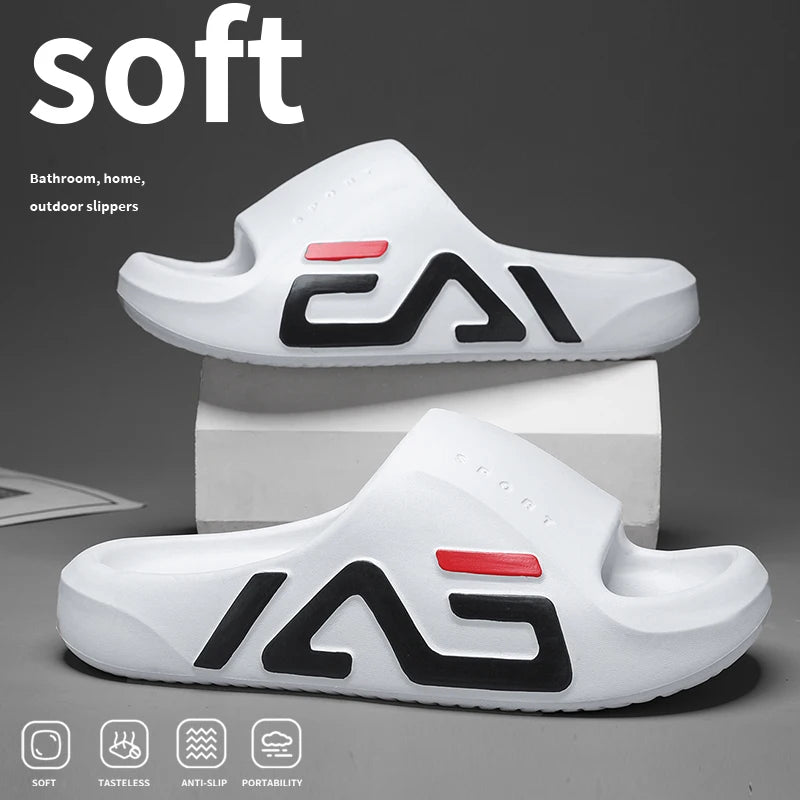 Extra-thick Sole Men Soft Air Cushion Casual Slippers EVA Sandals Fashion Flip Flops Outdoor Summer Seaside Beach Shoes