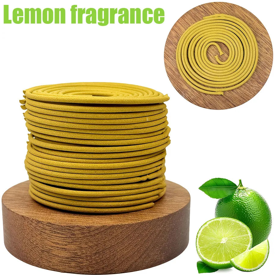 22/50/100 Circle Lemon Fragrance Spiral Incense Pan Fragrance with Gourd Fragrance Insertion, Lemon Fragrance Fills the House