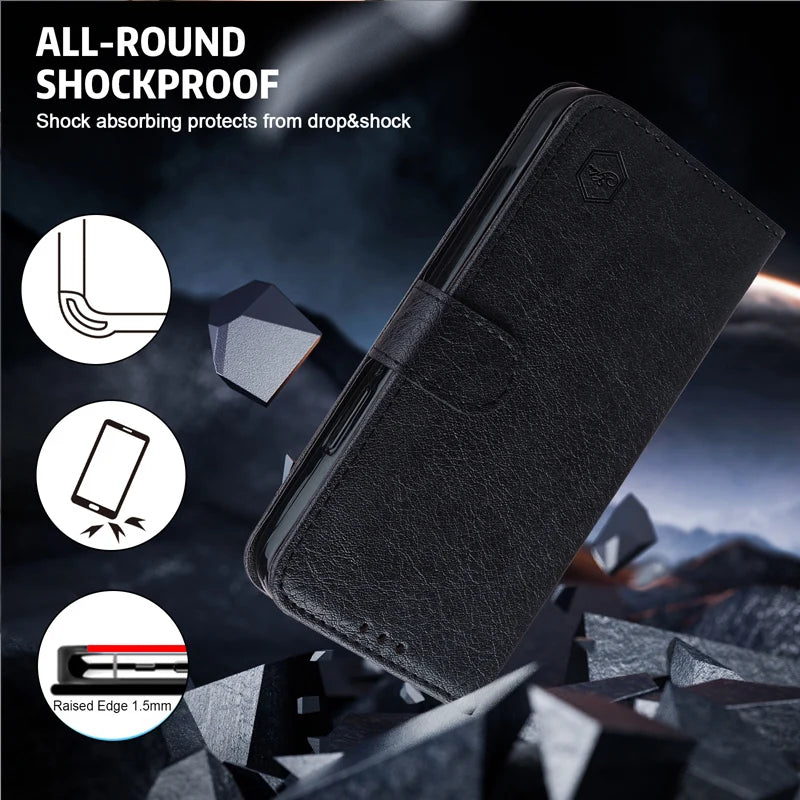 Magnetic Flip Leather Cover Wallet Case For Motorola Moto G Play Power Stylus 2021/2022/2023/2024 Edge 30 40 50 Neo Lite Pro