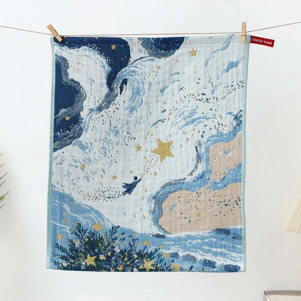 Cute 34x40cm Large Hand Towel 4 Layer Cotton Gauze Decorative Kitchen Towel Quick Dry Tea Towel Children Kids