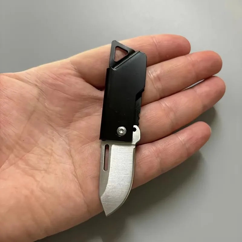 Small Steel Cannon Outdoor Folding Knife D2 Steel Mini Portable Open Box Disassembly Express Keychain Pendant