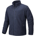TACVASEN Men's Thermal Warm Fleece Jacket Stand Collar Full Zip Windbreaker Multiple-pockets Outerwear Working Hiking Coat
