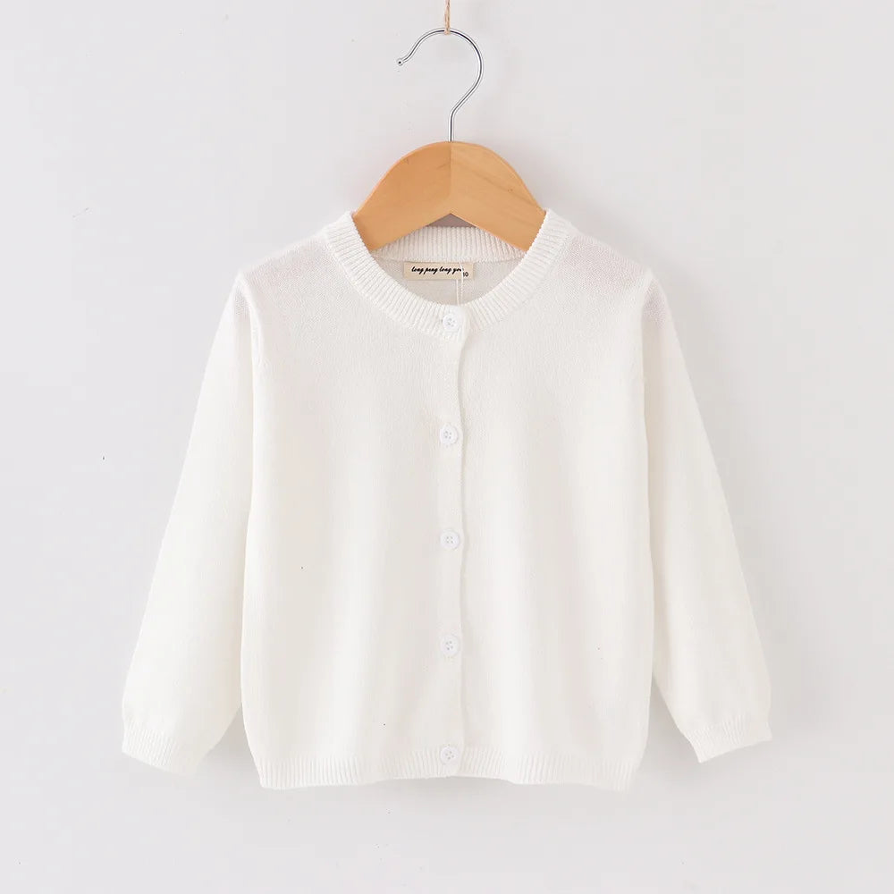 Autumn Girls Clothes Baby Casual Cardigan Solid Open Stitch Boys Soft Coats Children Sweaters Toddler Knit Jackets Full Sleeve