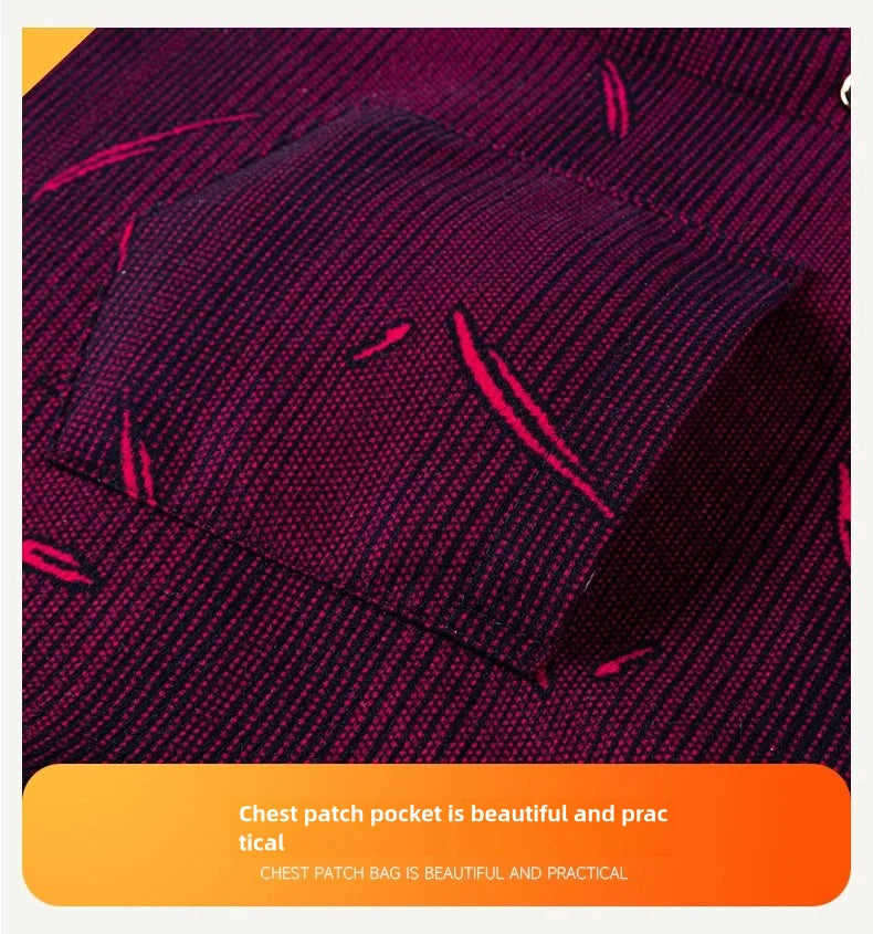 Men's Long-Sleeved Shirt Thickened Warm 7XL8XL Plus Size Autumn/Winter Casual No-Ironing Comfortable Double-Sided Fleece Top