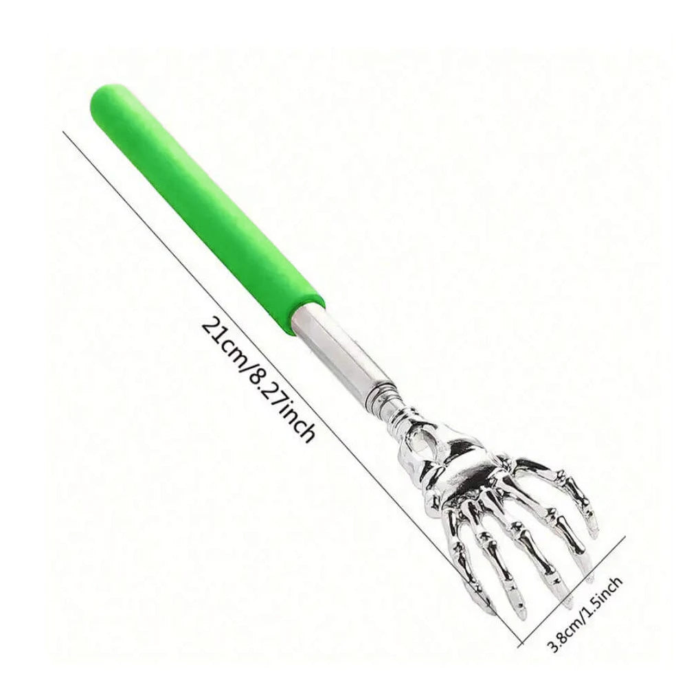 1PC Extendable Back Scratcher Stainless Steel Portable Telescopic Rubber Handle Back Scratchers For Halloween Christmas