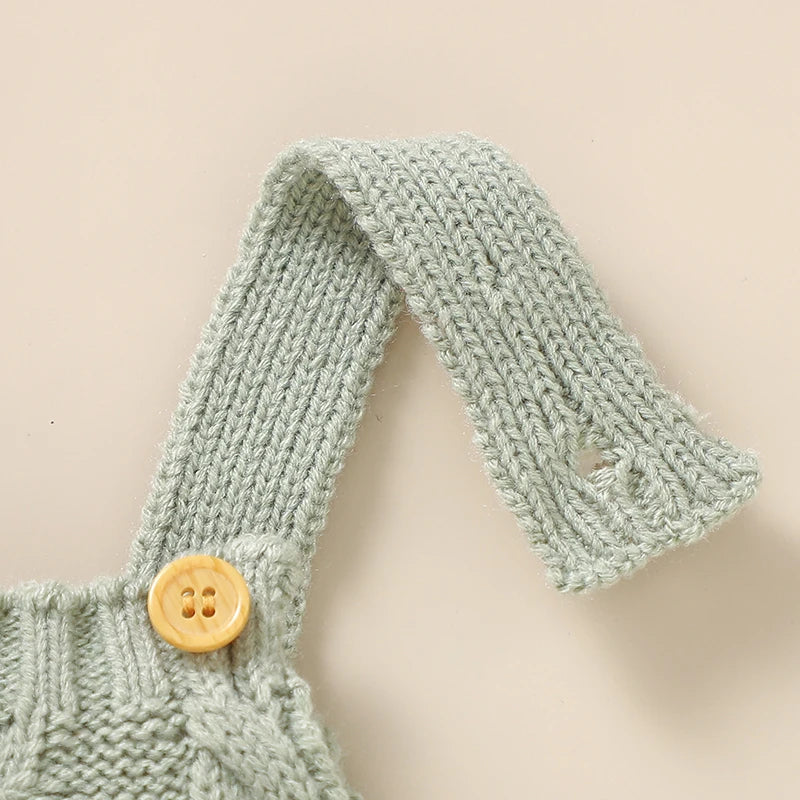 Infant Boys Girls Sleeveless Rompers Clothes 0-18m Newborn Babies Solid Color Knitted Jumpsuits Outfit Spring Fall Children Wear