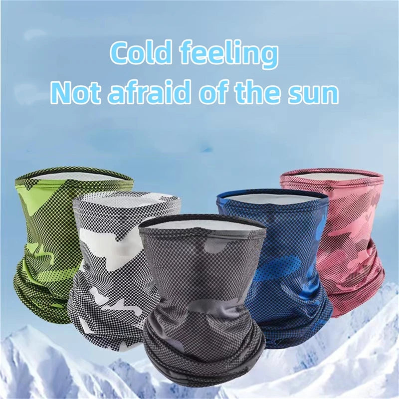 UV Protection Ice Silk Neck Gaiter Breathable Face Cover Tube Scarf Outdoor Cycling Hiking Sports Bandana Neck Tube