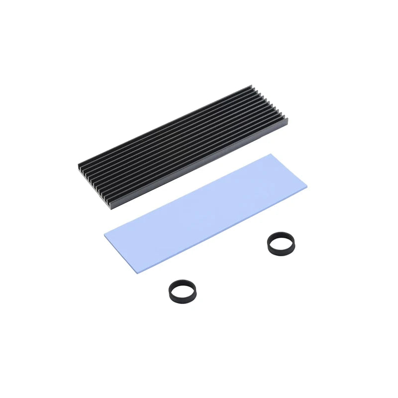 M.2 Heatsink Heatsink with Thermal Silicone Pads 2280 SSD Heatsink with 2 Black Rubber Straps For PC/PS5 M.2 SATA SSD
