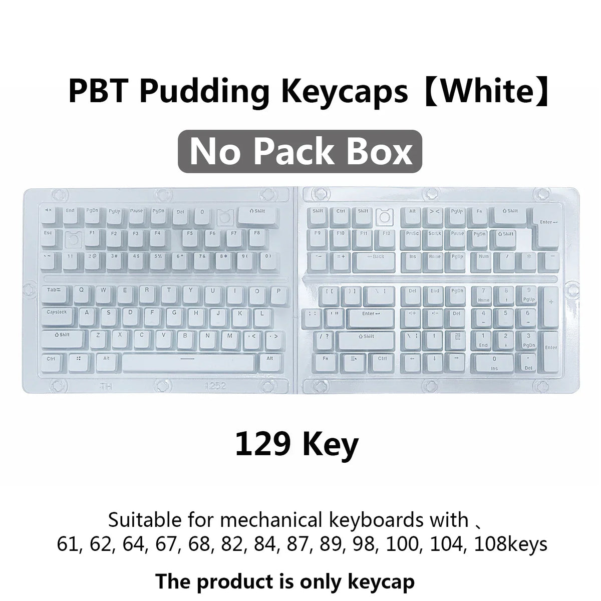 2025 PBT Pudding Keyboard Keycap OEM Profile 129 Keys Key Cap for Mx Hot Swap Mechanical Keyboard Switch Transparent RGB Keycaps