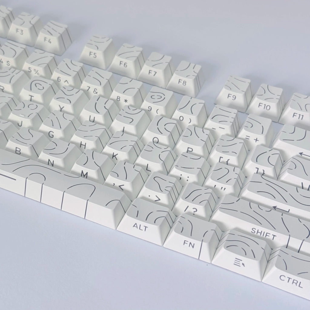 Lines Sided Shine Through Keycaps Cherry Profile Black White 97/133 Keys Customer keycaps for Mechanical Keyboard 60% 65% 75%