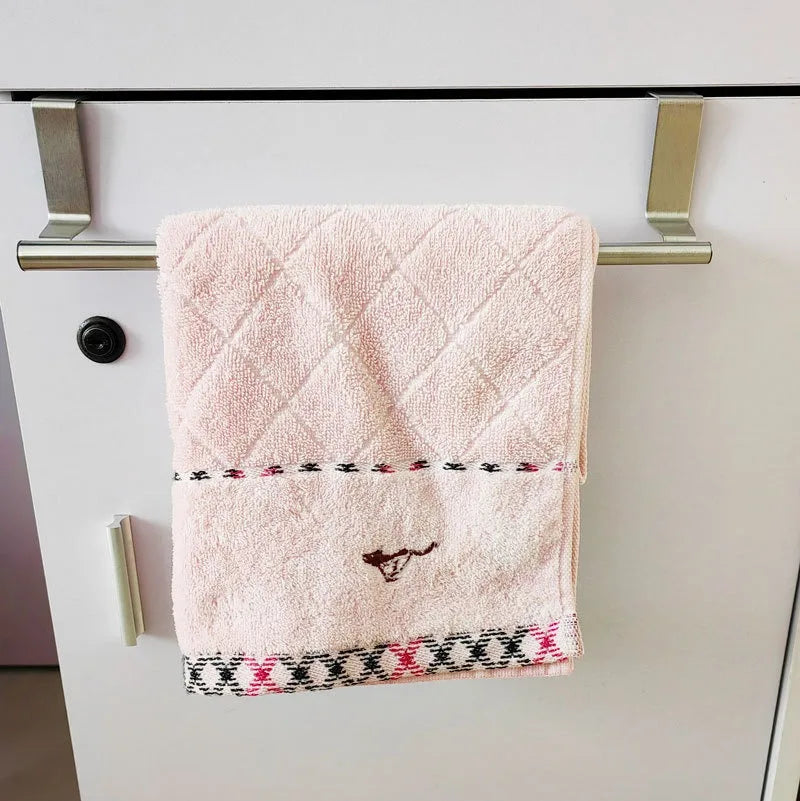 Towel Rack Over Door Stainless Steel Towel Bar Storage Organizer Bathroom Kitchen Cabinet Door Hanging Towel Rack