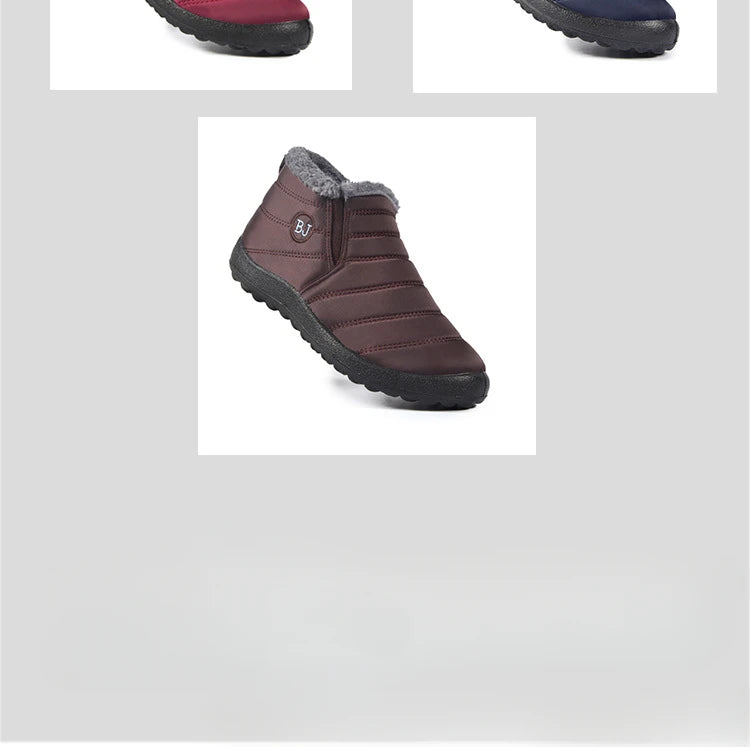 Snow Women Boots Fashion Unisex Shoes Slip On Platform Shoes For Women Ankle Boots Waterproof Plush Winter Shoes Botas Mujer