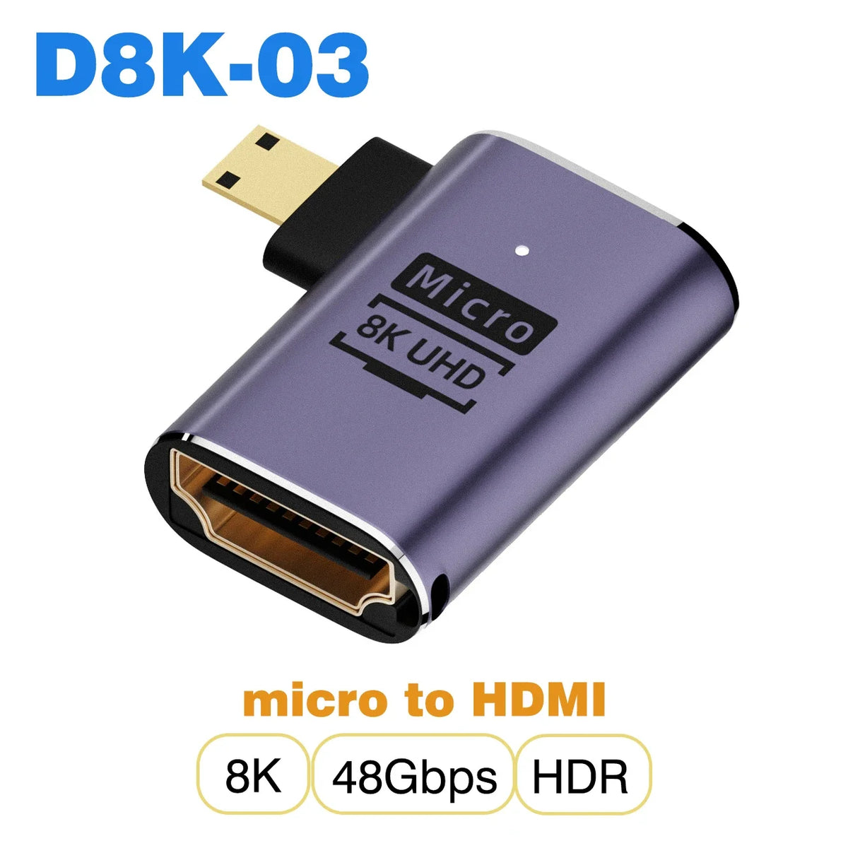 mini micro hdmi to HDMI 2.1 Converter 48Gpbs 8K60HZ 4K120HZ for HDTV Projector PS4 PS5 Laptop PC