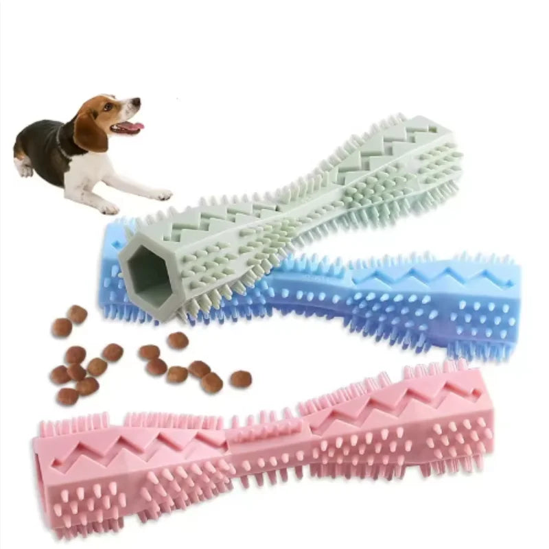 Dog Teething Toy Chew Stick Bite Resistant Fun Leak Proof Food Toy Pet Teether Cleaner Stick