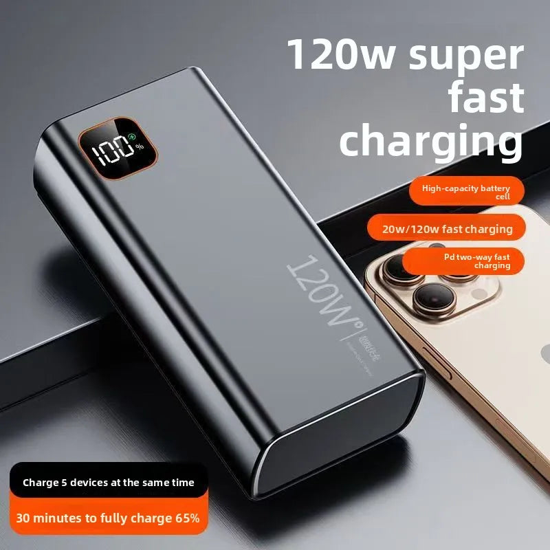 120W PD Digital Display Power Bank 30000mAh Large Capacity Portable External Battery For IPhone Android